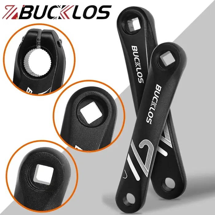 BUCKLOS bras de manivelle de vélo carré/diamant/trou sphérique manivelles en alliage d'aluminium