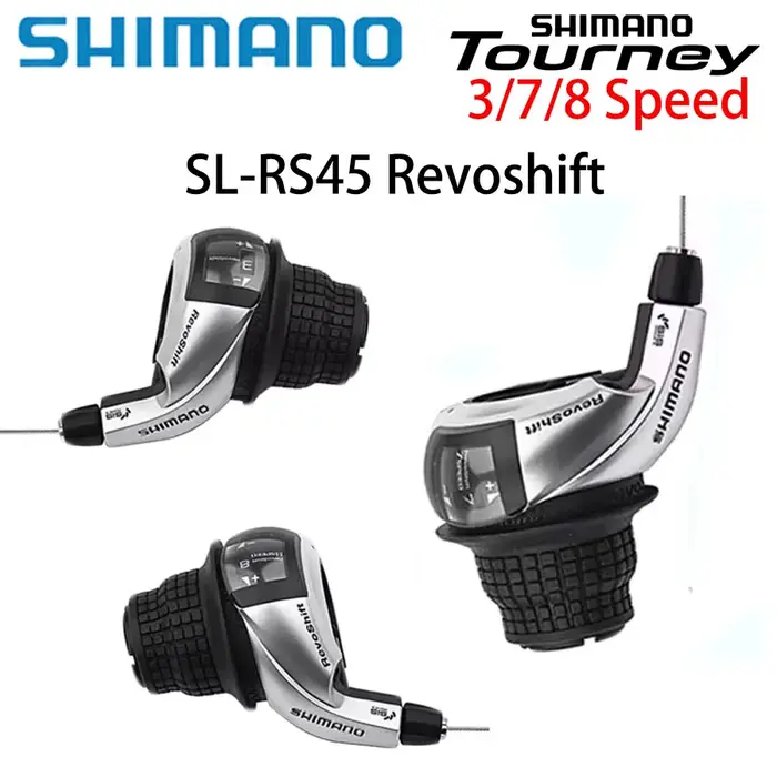 Shimano Tourney SL-RS45 Revoshift Twist Shifter 3s/7s/8s/21s/24s VTT Vélo de ville Poignée de changement de vitesse avec poignées OGD