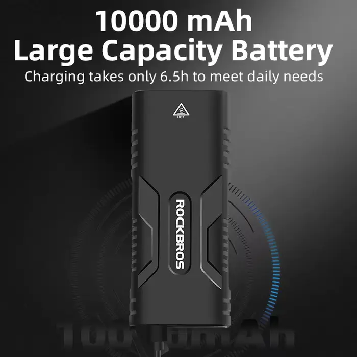ROCKBROS – lumière de vélo 850 Lumen, lampe de poche de vélo 10000 mAh, phare de vélo ReChargeable p