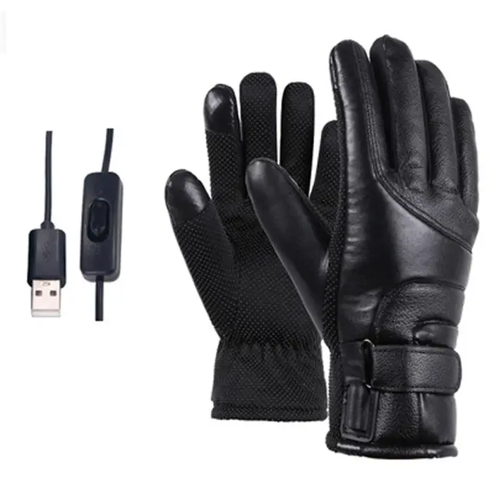 Gants de cyclisme thermiques imperméables, écran tactile, chauffe-mains, USB, électriques, métropoli
