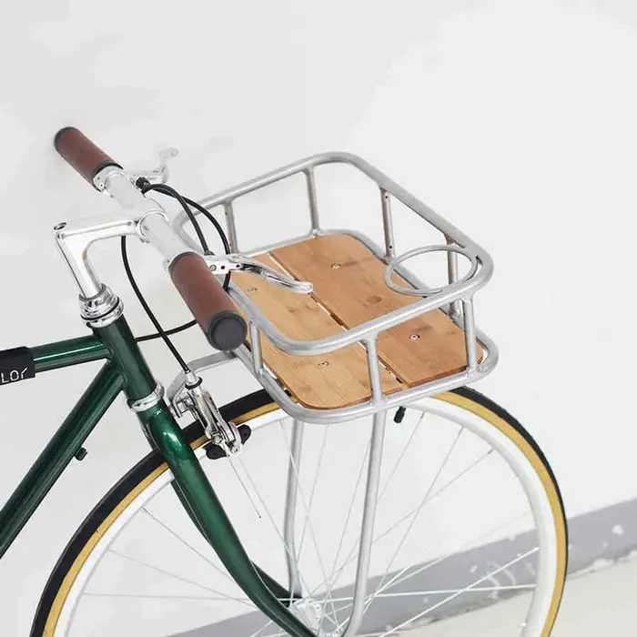 Panier de vélo rétro en bambou
