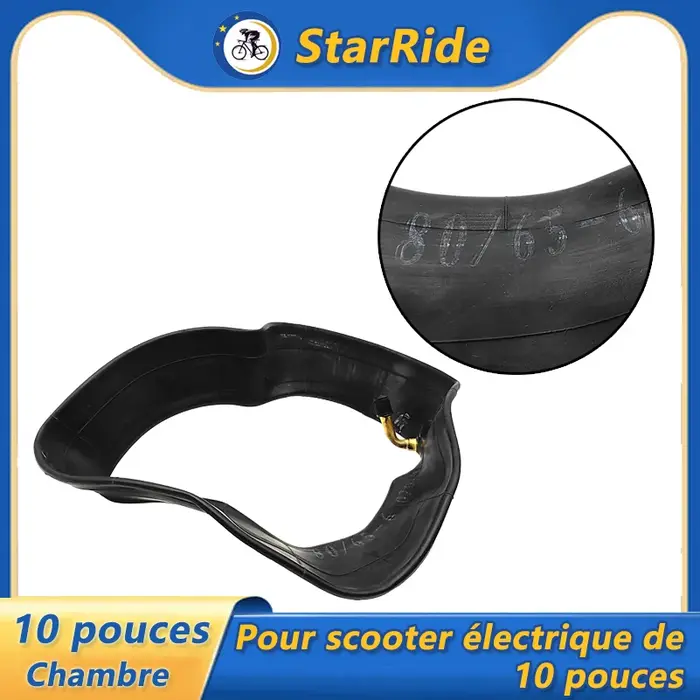 Chambre à air de 10 pouces Tube de Scooter de 10 pouces 80/65-6 pour Scooter électrique Kaabo Mantis 10 Kugoo M4 Pro G1 Inokim oxo Dualtron Victor Eagle, pneu de 10 pouces