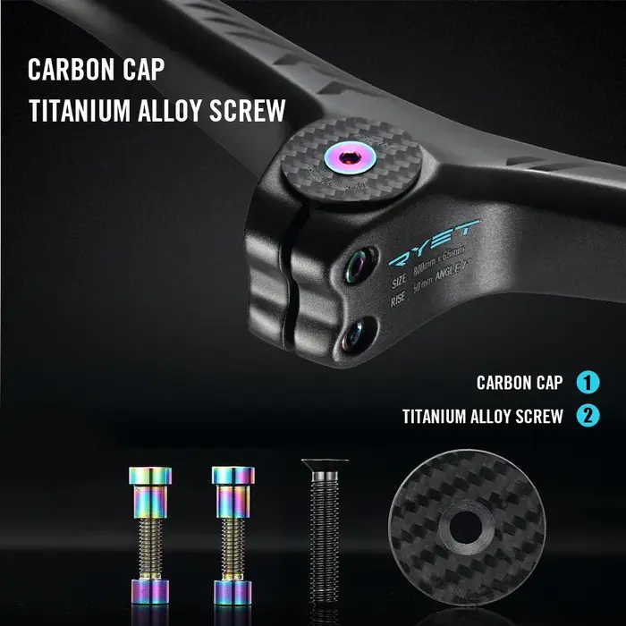 RYET carbone vtt guidon intégré UD mat 28.6mm 800mm XC VTT