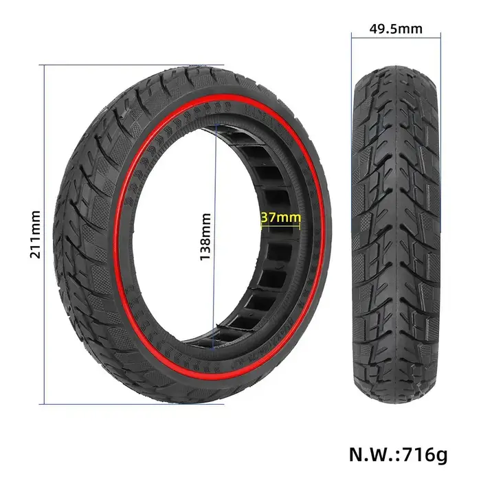 Pneu de Scooter électrique 8.5 pouces 8 1/2*2, pneu solide 50/75 – 6.1 pour Xiao * Mi M365, pneu en 