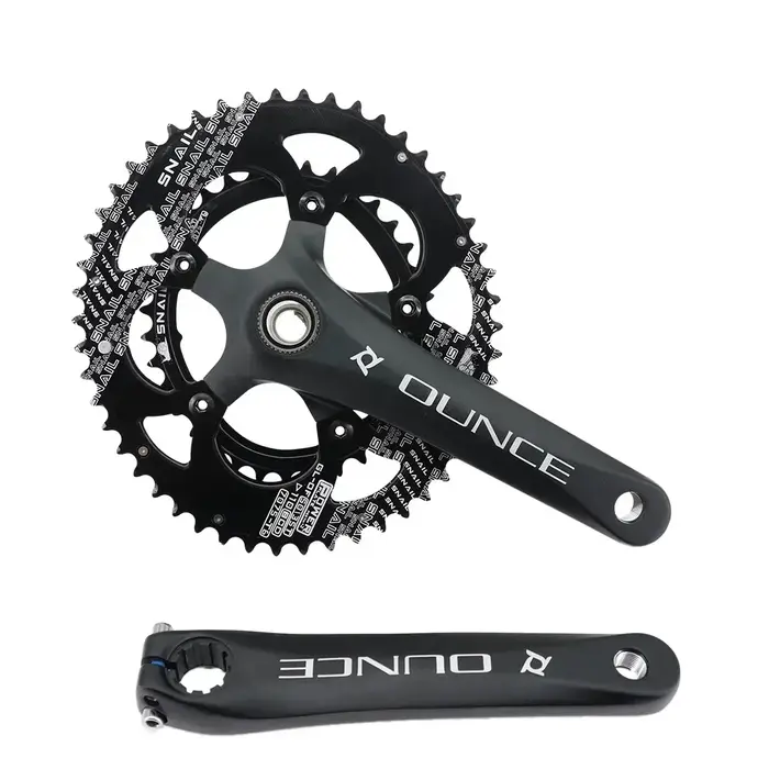 Plateau de pédalier double ovale/rond Snail 110BCD 2x pour vélo de route 50/34 52/36 53/39 54/40 compatible Shimano et SRAM 8 9 10 11 12 vitesses