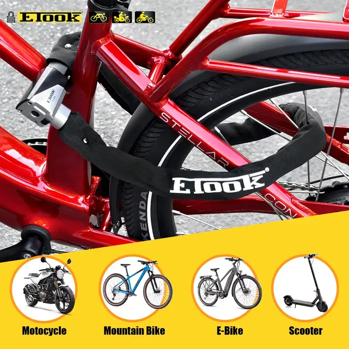 ETOOK serrure de vélo vtt serrure de vélo de route antivol sécurité robuste antivol chaîne serrure p