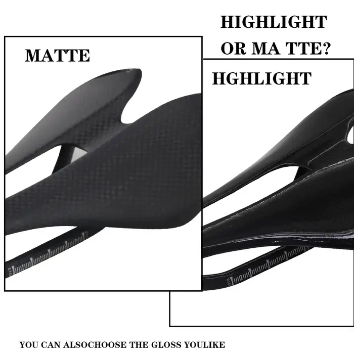 Selle ultralégère en fibre de carbone pour vélo de route et VTT