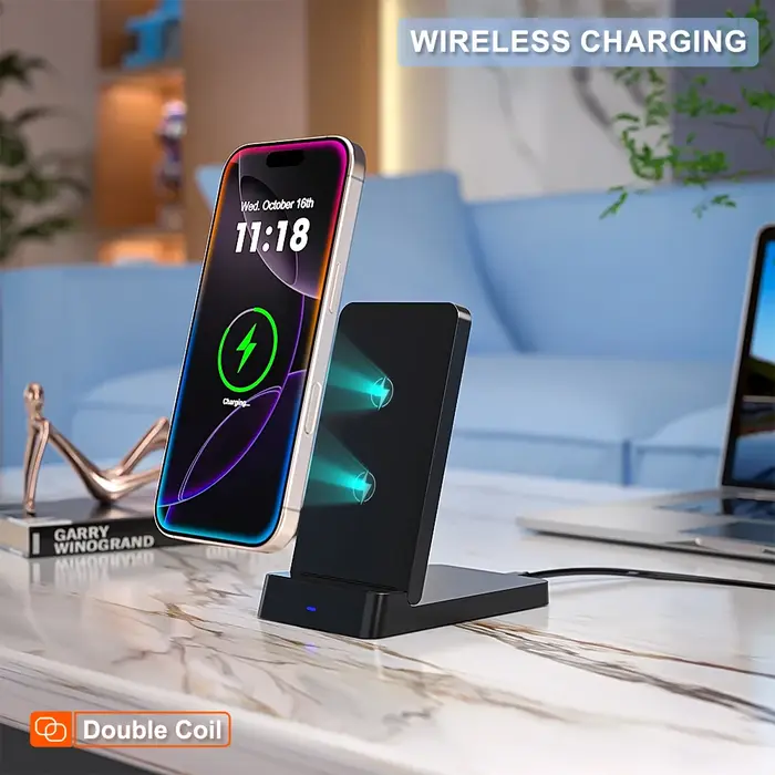 Support de chargeur sans fil pliable pour téléphone