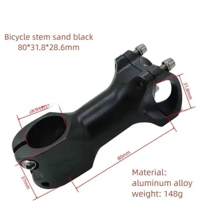 31,8 * 80 mm en alliage d'aluminium tiges de vélo, tiges de guidon de vélo de montagne, tiges de gui