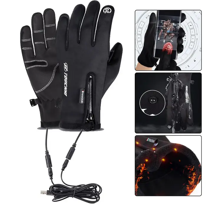 Gants de cyclisme avec prise en charge USB du bout des doigts et des écrans tactiles