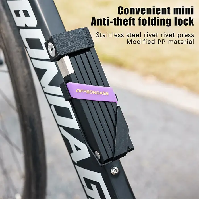 Serrure pliante antivol OFFBONDAGE ; Sécurité de haute qualité pour motos, vélos de route, vélos éle