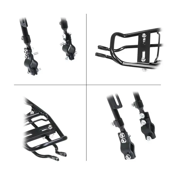 1PC alliage arrière porte-vélo sac de transport bagages Cycle VTT noir