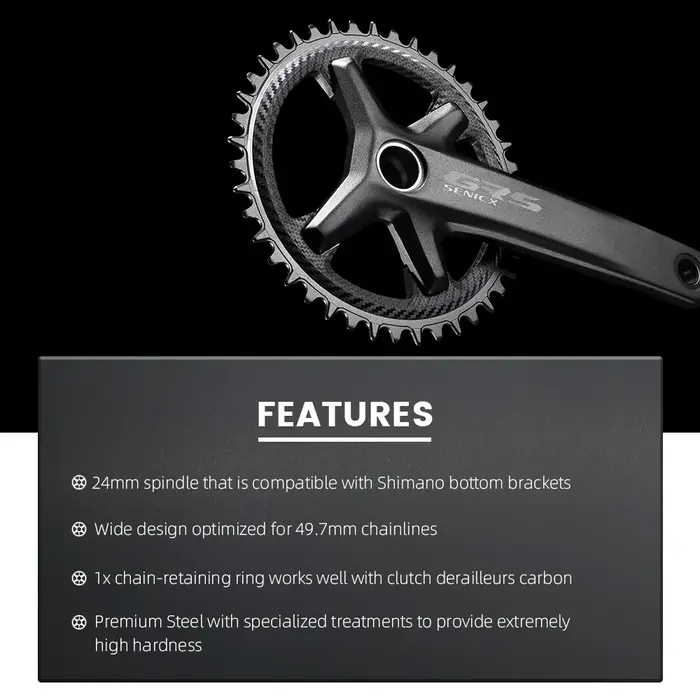 RYET Senicx gravier vélo péritelles 24mm broche 165/170/172.5/175MM