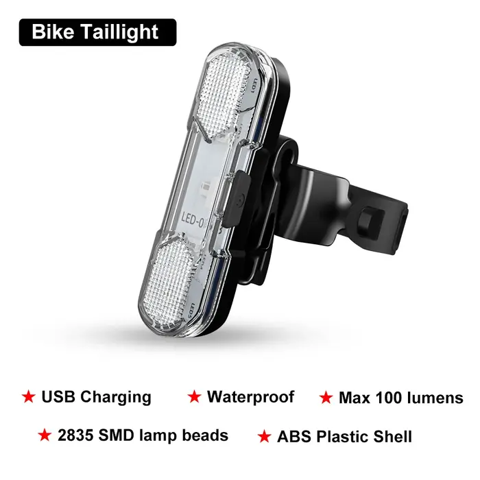 Feu arrière de vélo, Rechargeable par USB, étanche, pour la conduite de nuit, avertissement de sécur