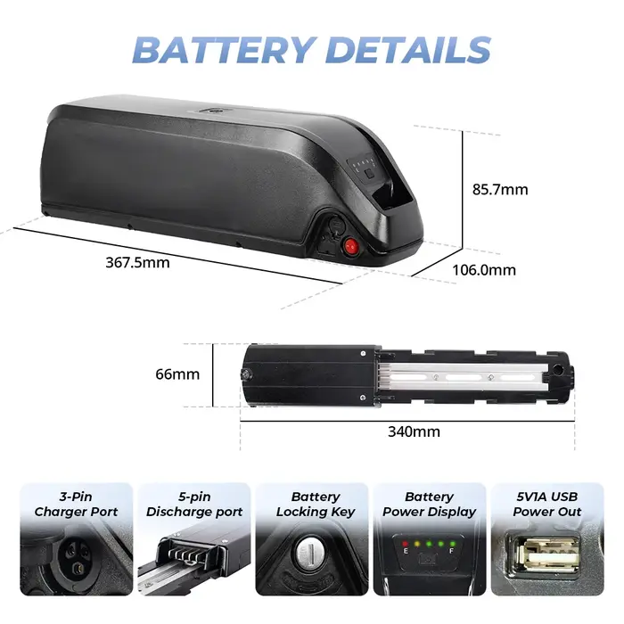 HaiLong A Ebike batterie boîte 42 pièces cellules vélo électrique vers le bas Tube boîtier avec Base de support 10S4P