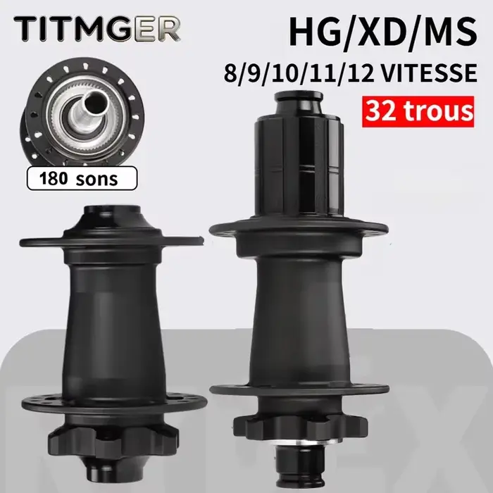 Moyeu arrière VTT TITMGER Noisy Cube Pro7 32 trous Boost 12x148 HG XD Micro Spline 6 cliquet pour Shimano SRAM