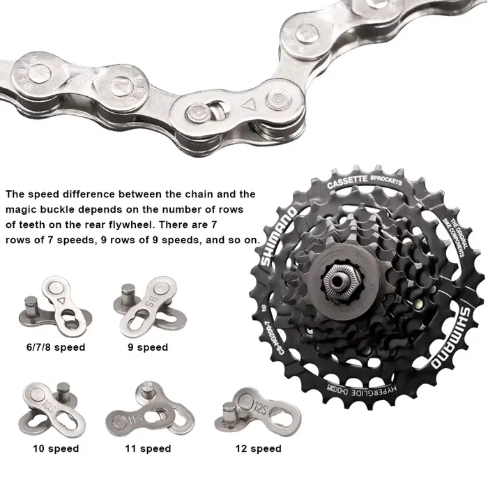 Connecteur de chaîne de vélo, 5 paires, boutons magiques de cyclisme, lien principal rapide, Joints 