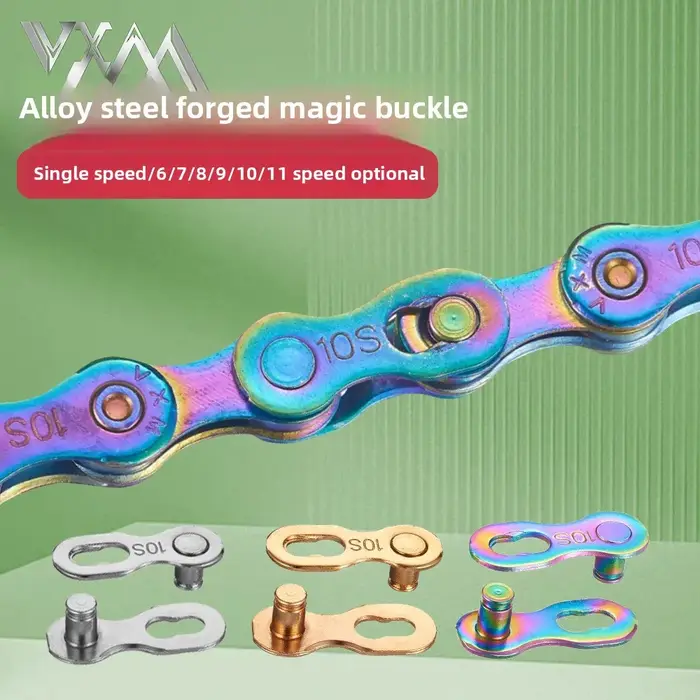 Chaîne à boucle magique pour vélo, vitesse variable, joint doré 7/8 9 10 11 vitesses, boucle à dégag