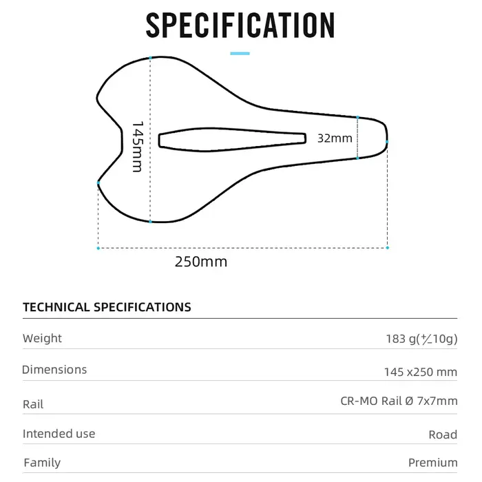 Selle de vélo RYET ultralégère en cuir pour route et VTT