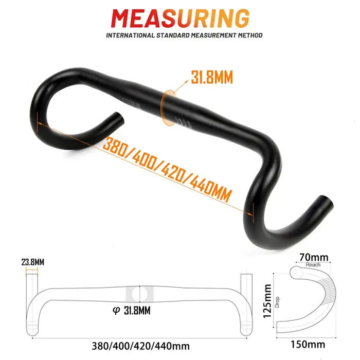 UNO – guidon de vélo de course ultraléger plié en aluminium 7050, guidon de vélo de route 31.8x380/4