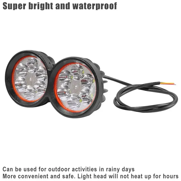 Phare avant LED lampe Super lumineux Scooters 6 LED projecteur antibrouillard travail Spot 12-80V universel Scooter électrique Spot
