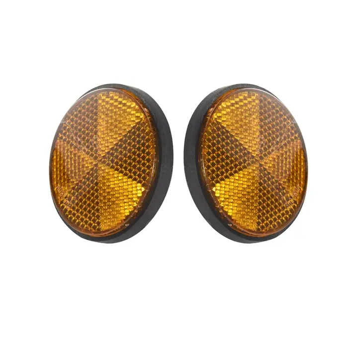 2X2 pouces réflecteurs ronds orange universels pour motos ATV vélos vélos hors route