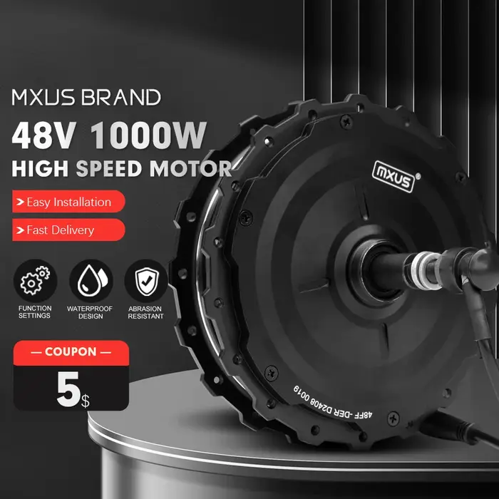 Moteur moyeu à engrenages sans balais 48V 1000W haute vitesse noir pour kit de conversion de vélo électrique performance robuste