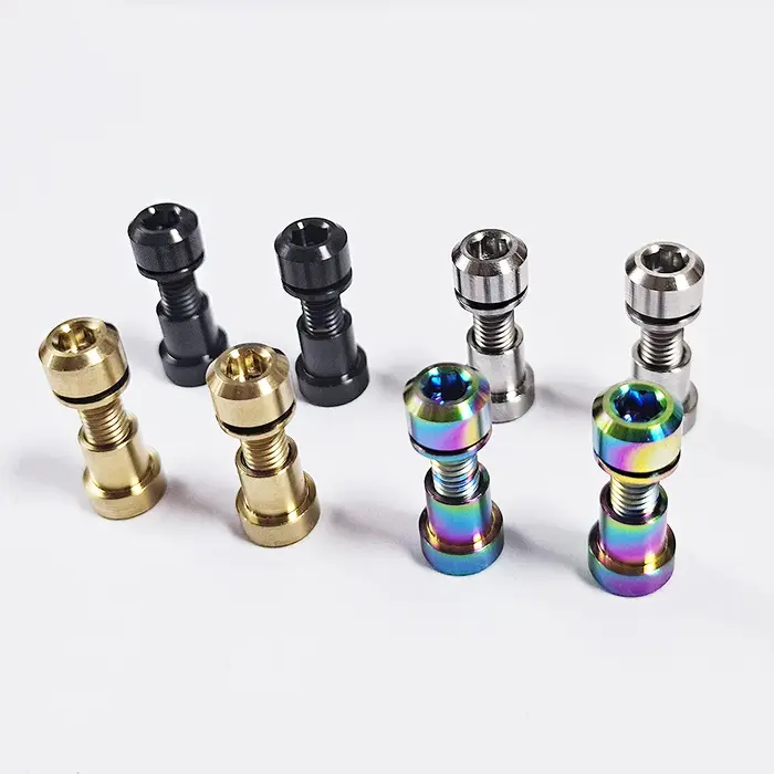 Boulons de tige de guidon de vélo en alliage de titane TC4 M5x18mm avec rondelle pour vélo de route et VTT style noir argent or multicolore