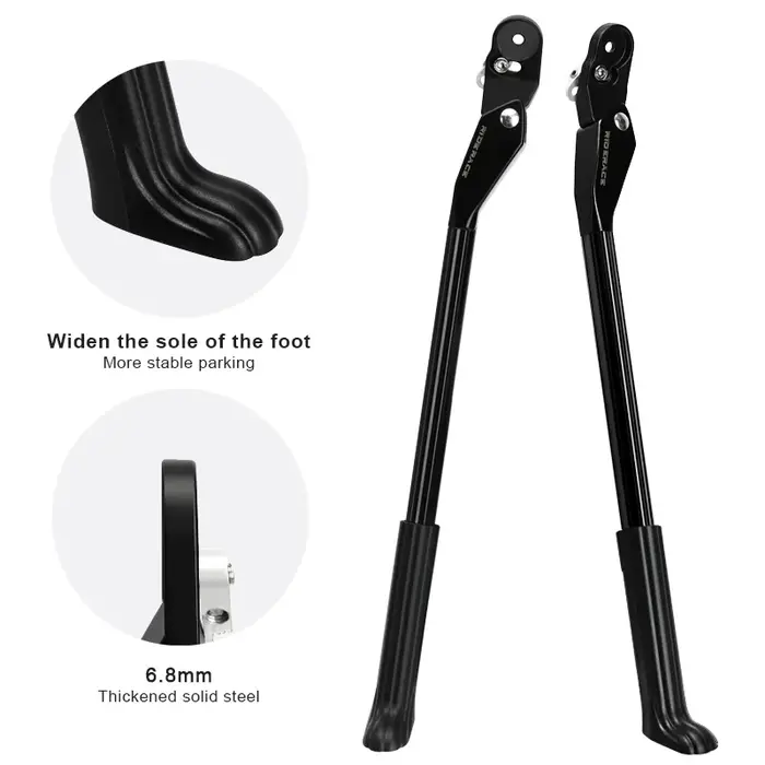 RIDERACE béquille de vélo réglable pour vtt VTT séjour en alliage d'aluminium support de stationnement arrière latéral