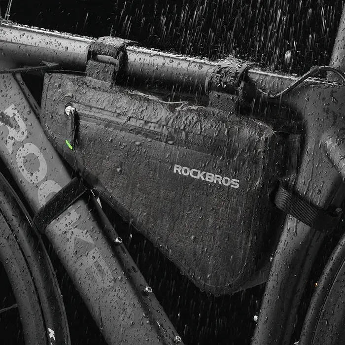 ROCKBROS-sac triangulaire de vélo portable, grande capacité, étanche à la pluie, sacoche de cyclisme