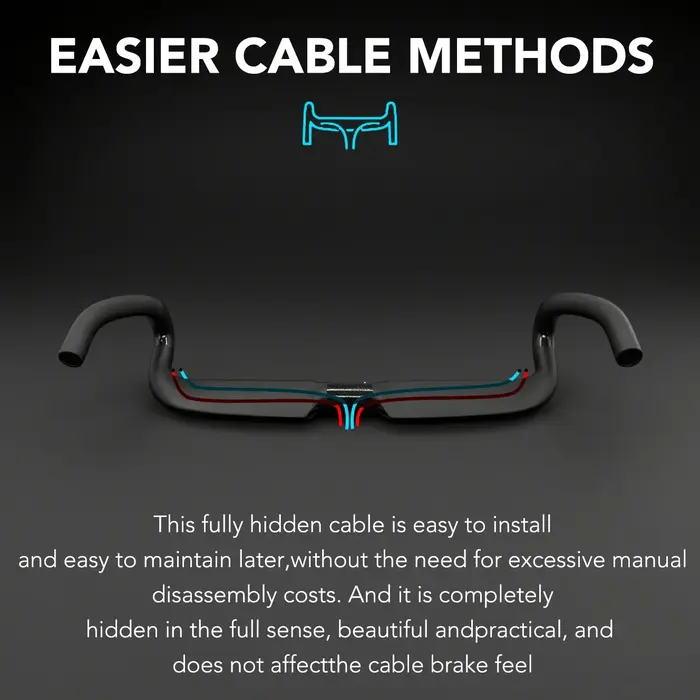 Guidon de vélo de gravier aérodynamique entièrement en carbone BERIJIE