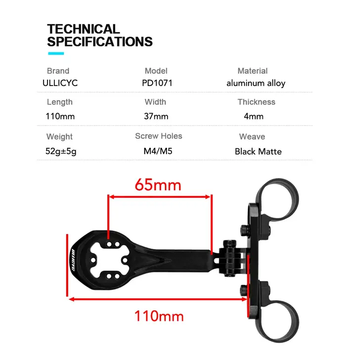 Support de vélo en aluminium ULLICYC pour ordinateur