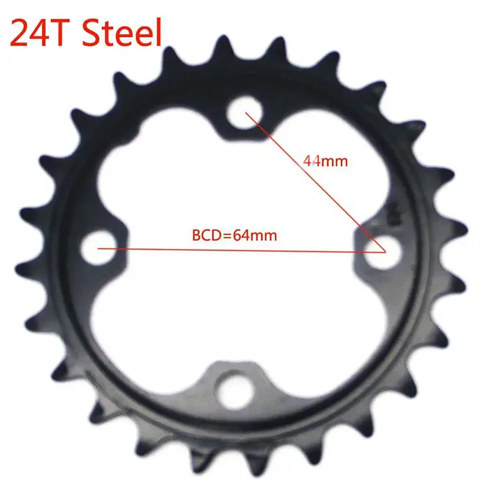 Roue à chaîne de vélo vtt 22/24/26/28/32/36/38/42/44T, pour pédalier Shimano Sram 64/104BCD, pignon