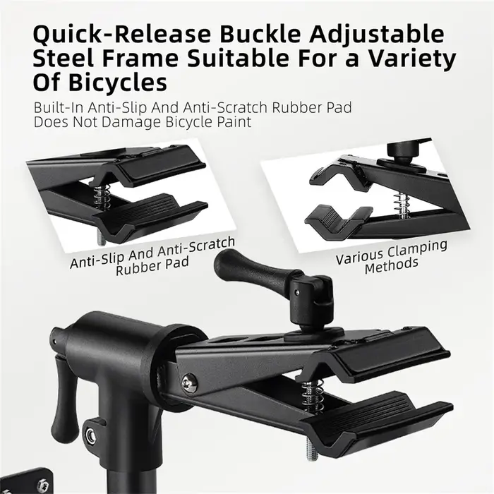 Support de réparation de vélo en acier au carbone blanc pour stationnement mural intérieur et maintenance de vélo robuste 30kg