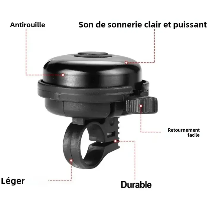 Sonnette de vélo, sonnette de vélo en aluminium