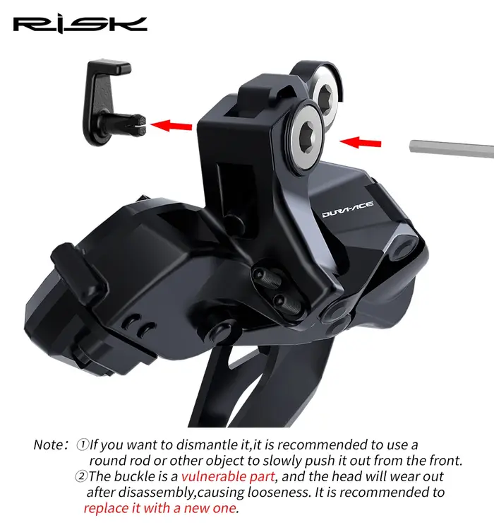 Clip de fixation de câble électrique Di2 pour dérailleur arrière RISK Road Bike 12S SD300