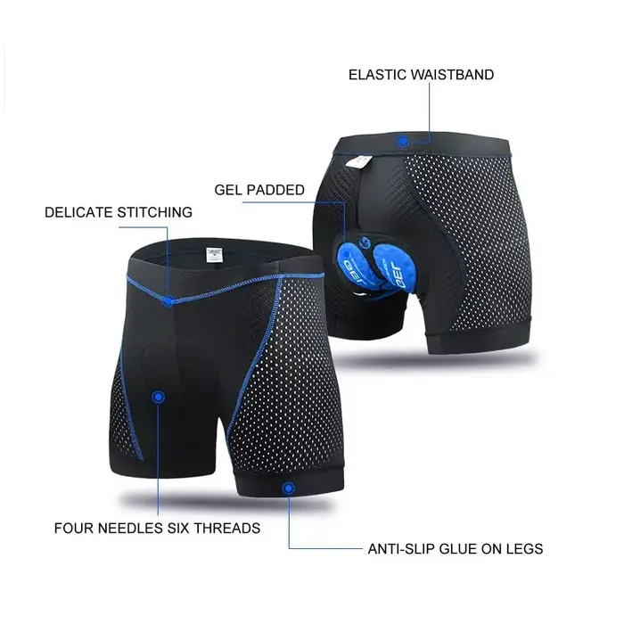 X-TIGER Cyclisme Sous-Vêtements 5D Respirant Rembourré Gel Vélo Shorts Hommes VTT Antidérapant Jambe