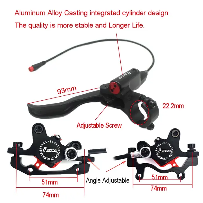 ZOOM vélo Scooter électrique mise hors tension contrôle huile hydraulique étrier de frein à disque 2200 1200mm pour Zero 10X 11X KUGOO G Booster G1