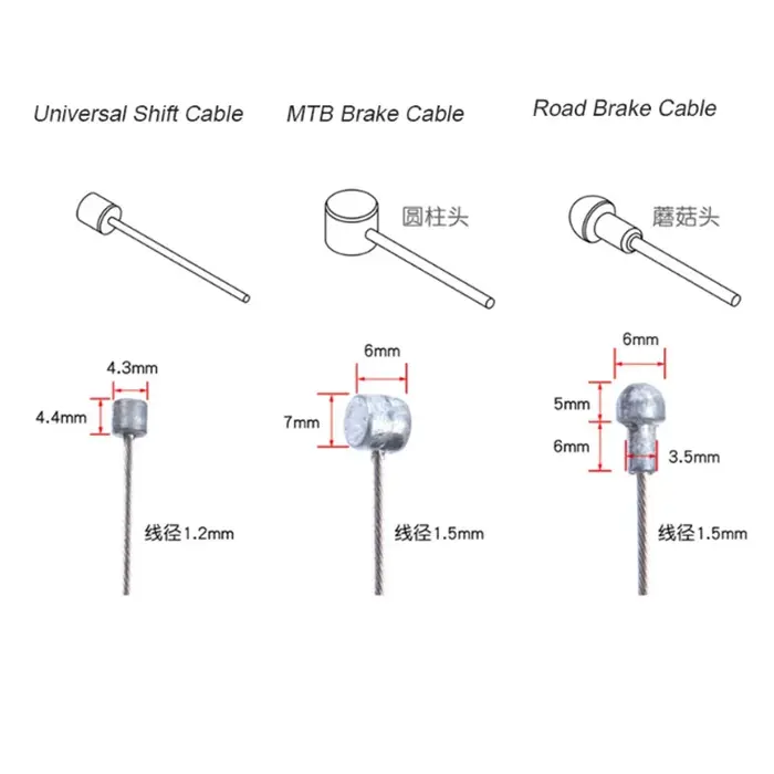 5/10PC freins de vélo ligne route VTT câble de frein universel