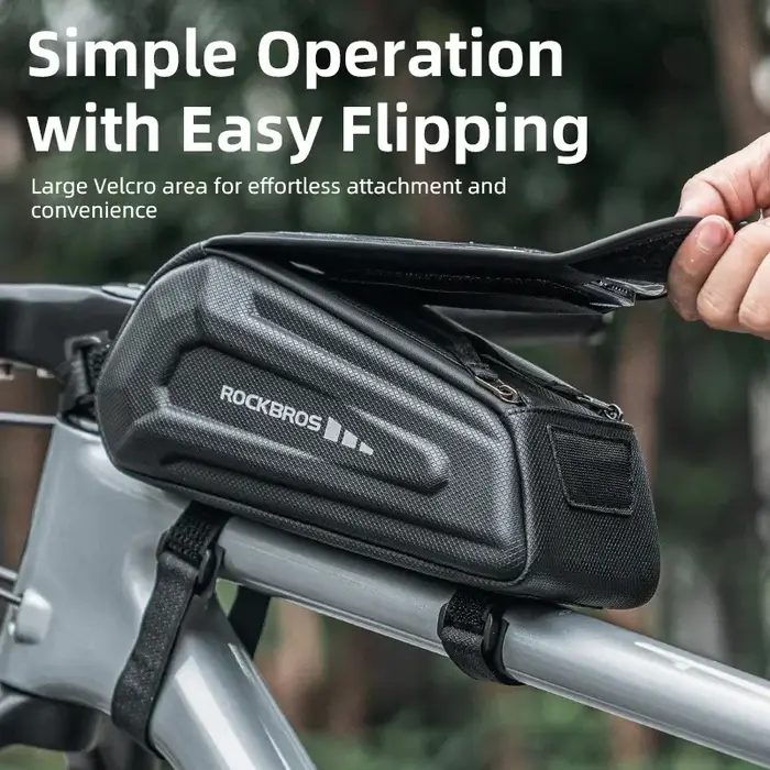 ROCKBROS-sac de vélo 1,7 L étanche, sacoche pour cadre avant, support de téléphone à écran tactile,
