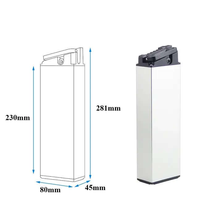 Batterie intégrée pliable pour vélo électrique 36V 7AH pour Jupiter X5