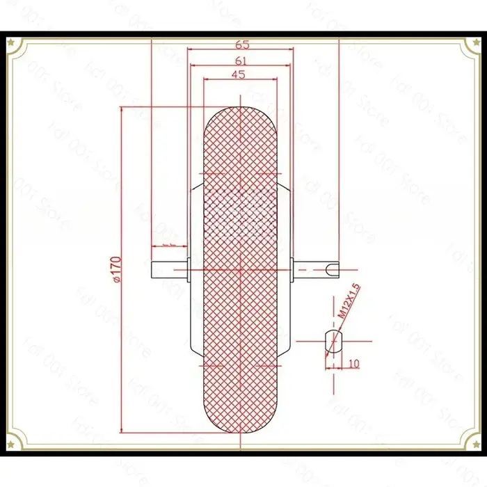 Moteur de scooter électrique sans engrenage 24V/36V/48V/350W pour roue pleine de 6
