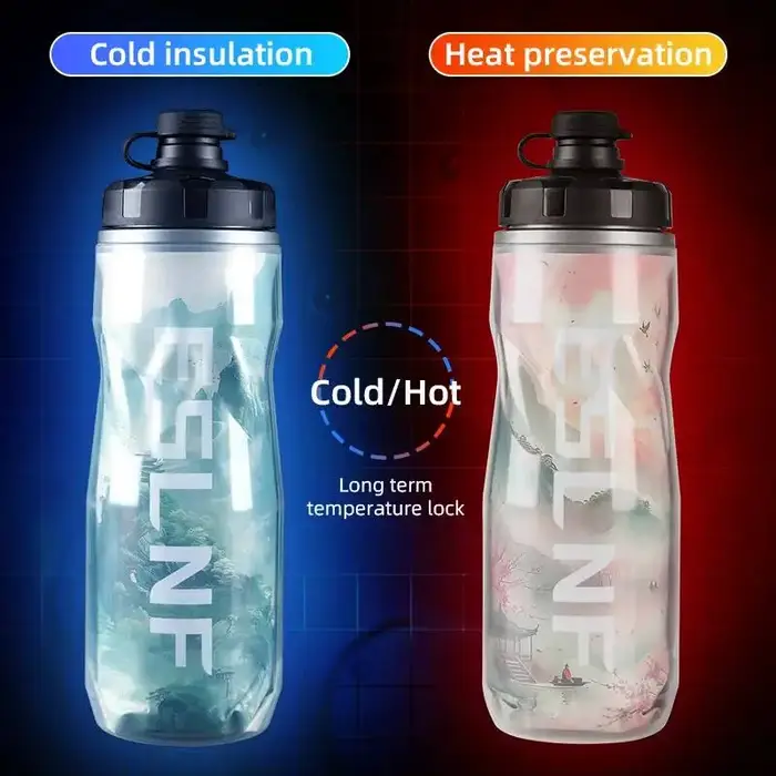 Bouteilles isothermes et protégées contre le froid ESLNF 610 ml PP5 pour vélo - Gourde de sport pour cyclisme - IceProtected