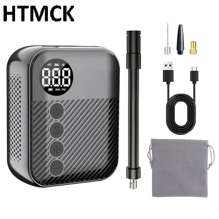 Gonfleur de pneus portable, mini compresseur d'air électrique 150 PSI avec manomètre numérique, arrêt automatique, pompe à pneus rechargeable pour vélo et voiture