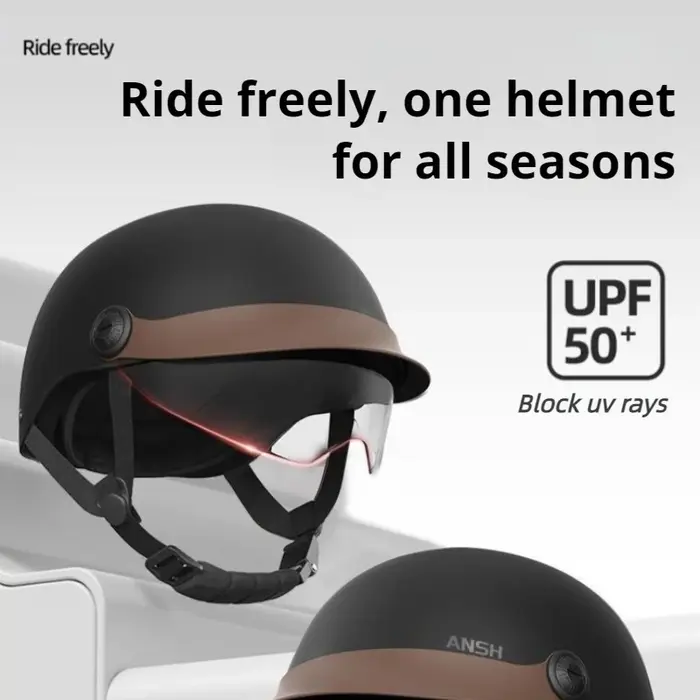 Casque de moto électrique demi-casque certifié 3C pour hommes femmes adultes avec lunettes légères respirantes