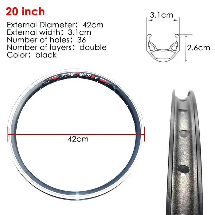 Jantes de vélo 16 18 20 22 24 27.5 26 pouces 700C, jantes de vélo électrique double/simple couche, a