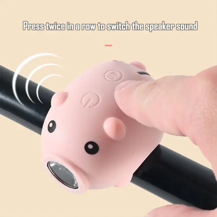 Lampe de guidon de vélo cochon de dessin animé mignon
