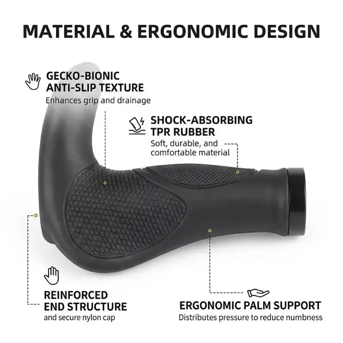 Poignées de vélo ergonomiques