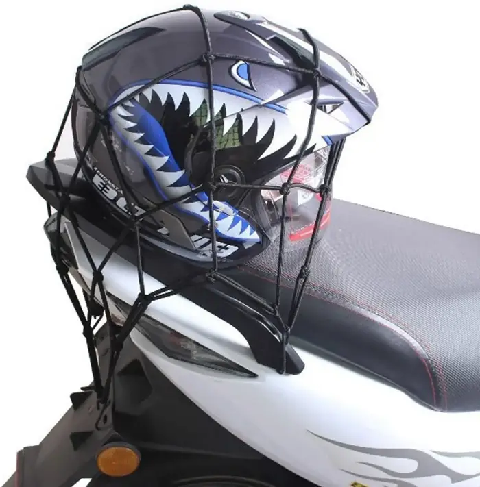 Filet de transport en caoutchouc pour bagages, vélo, scooter, 30 x 30, noir