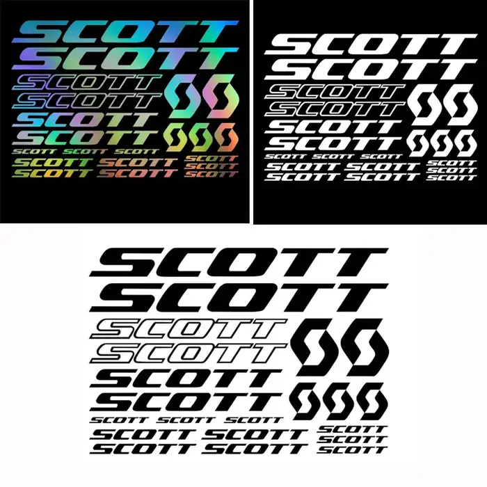 Ensemble de 21 autocollants pour cadre de vélo de style Scott, autocollants en vinyle imperméables pour vélo, 32x22cm